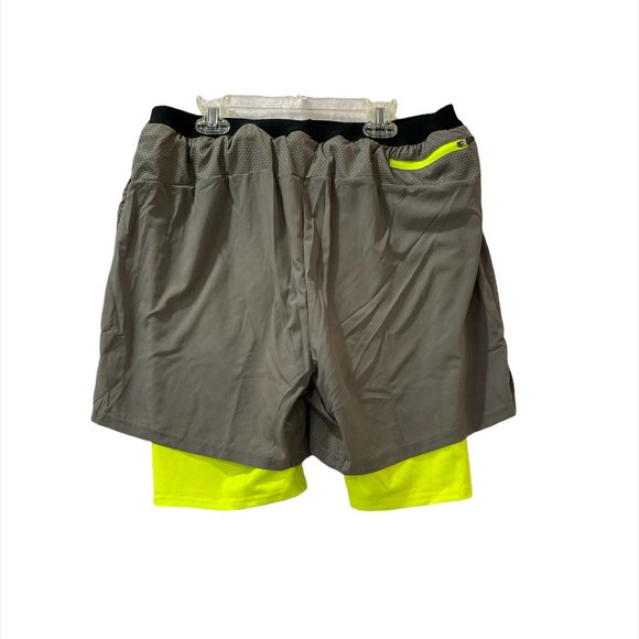 Qualidyne Men's Shorts Gray Green Men's Large Lightweight Exercise Active Wear - Picture 2 of 10